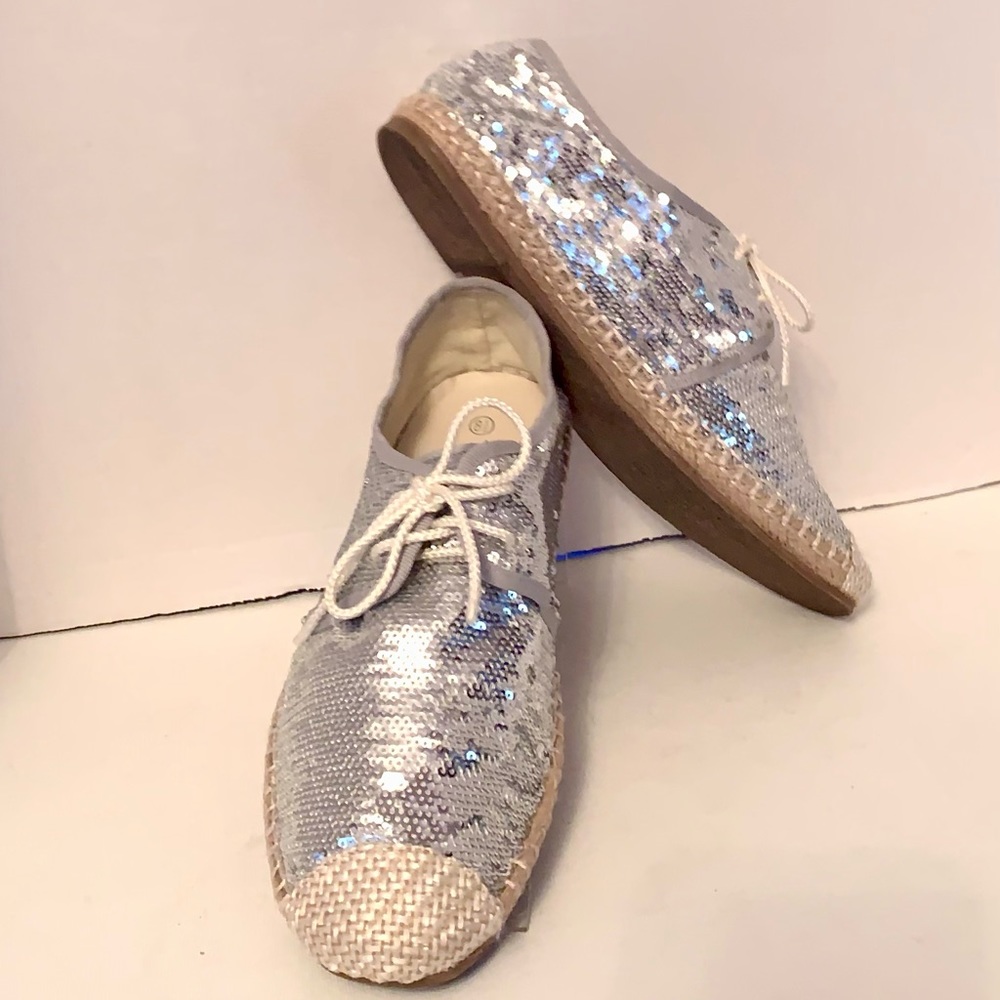 Sequins textile flats shoes